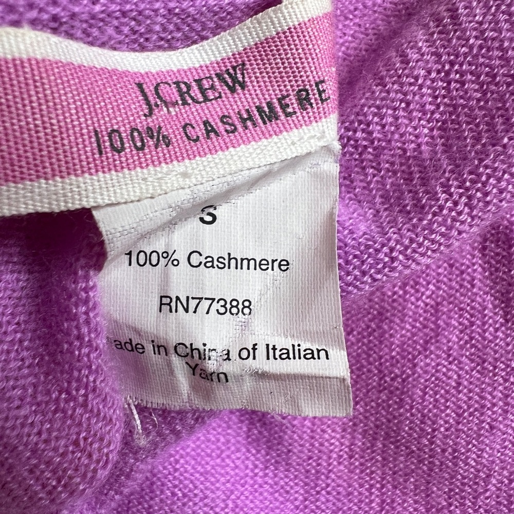 J.Crew Purple Short Sleeve Cashmere Sweater – Button Front - Picture 7 of 12